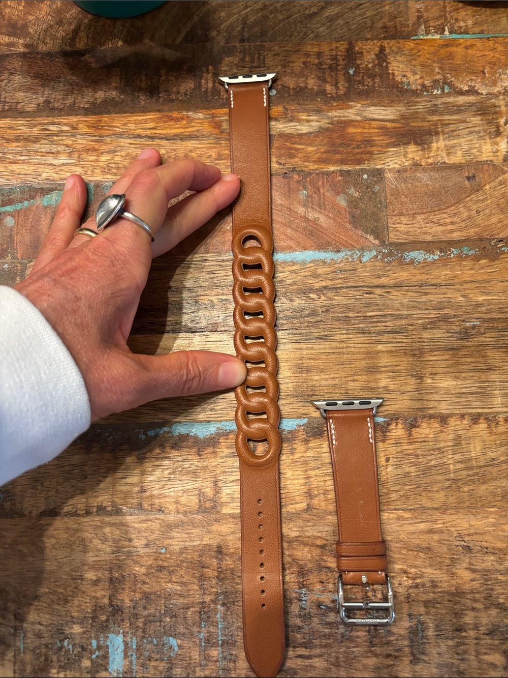 Hermes Single Tour Apple Watch Band 46 MM Brown MSRP $419 Width .8 Wrist 6.5-7.9